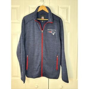 New England Patriots Navy Jacket Logo Full Zip  NFL‎ Size Large EUC